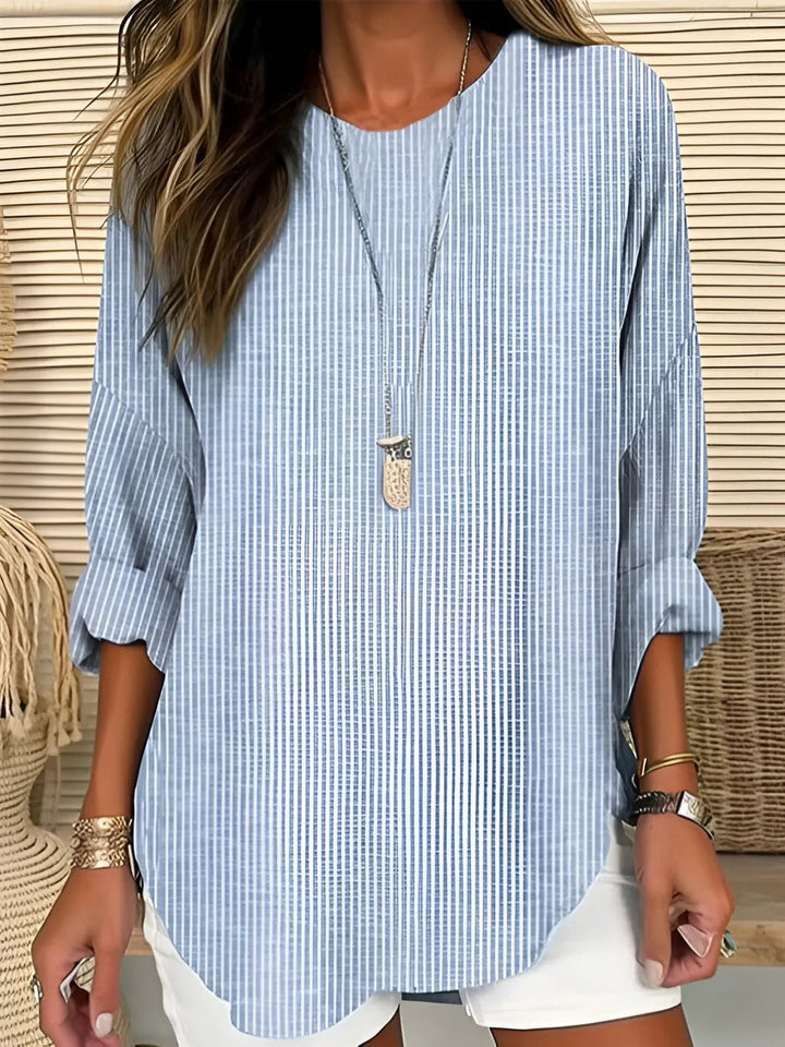 Damen Lässige Langarm-Bluse für den Alltag in Blau