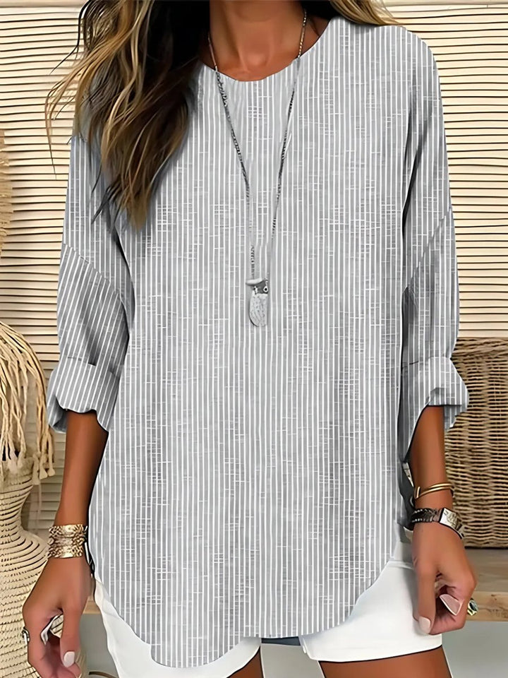 Damen Lässige Langarm-Bluse für den Alltag in Grau