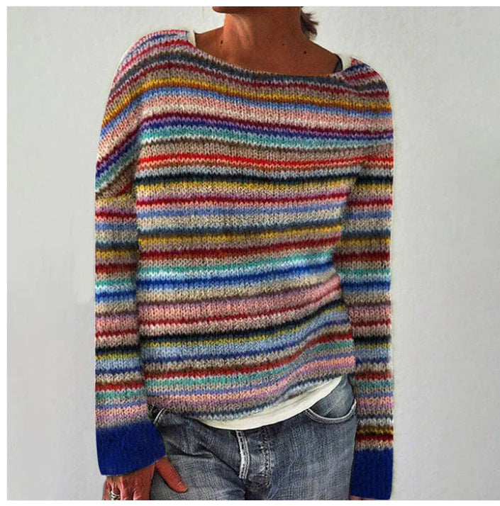 Damen Lässiger Strickpullover für den Alltag in Blau