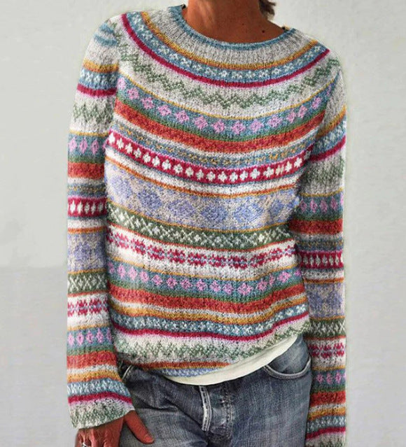 Damen Lässiger Strickpullover für den Alltag in Weiß