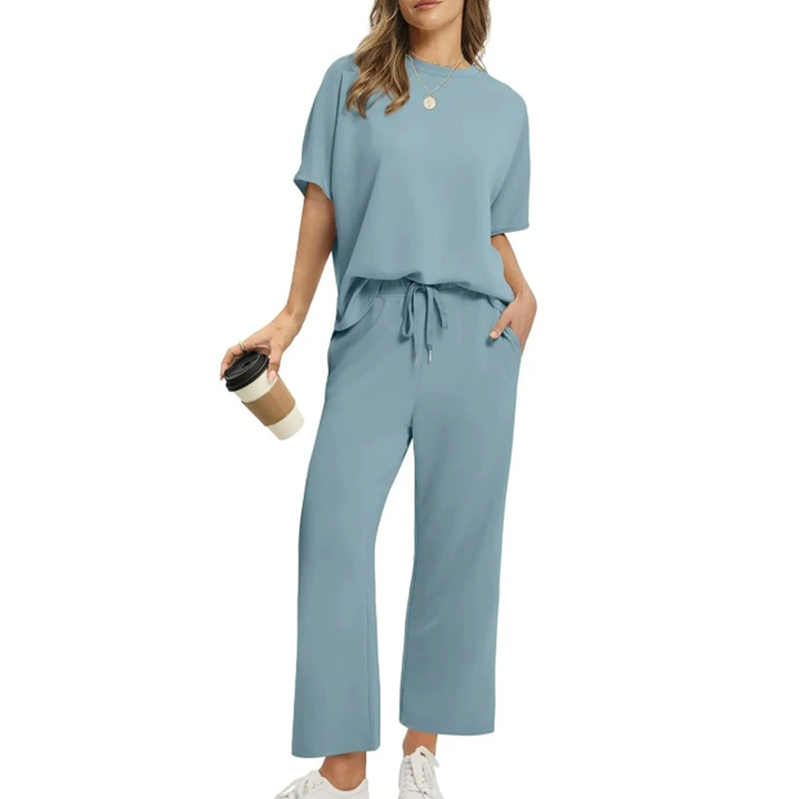 Damen Lässiges Alltags-Set in Blau