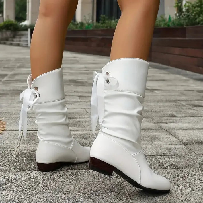 Damen Leder Schnürstiefel für Herbst (10)