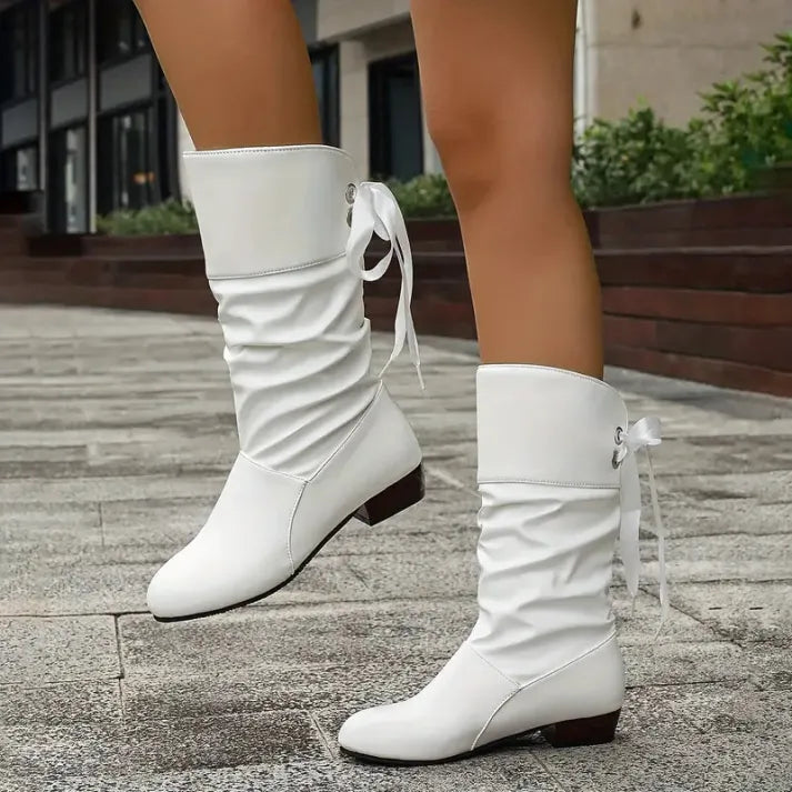 Damen Leder Schnürstiefel für Herbst (12)