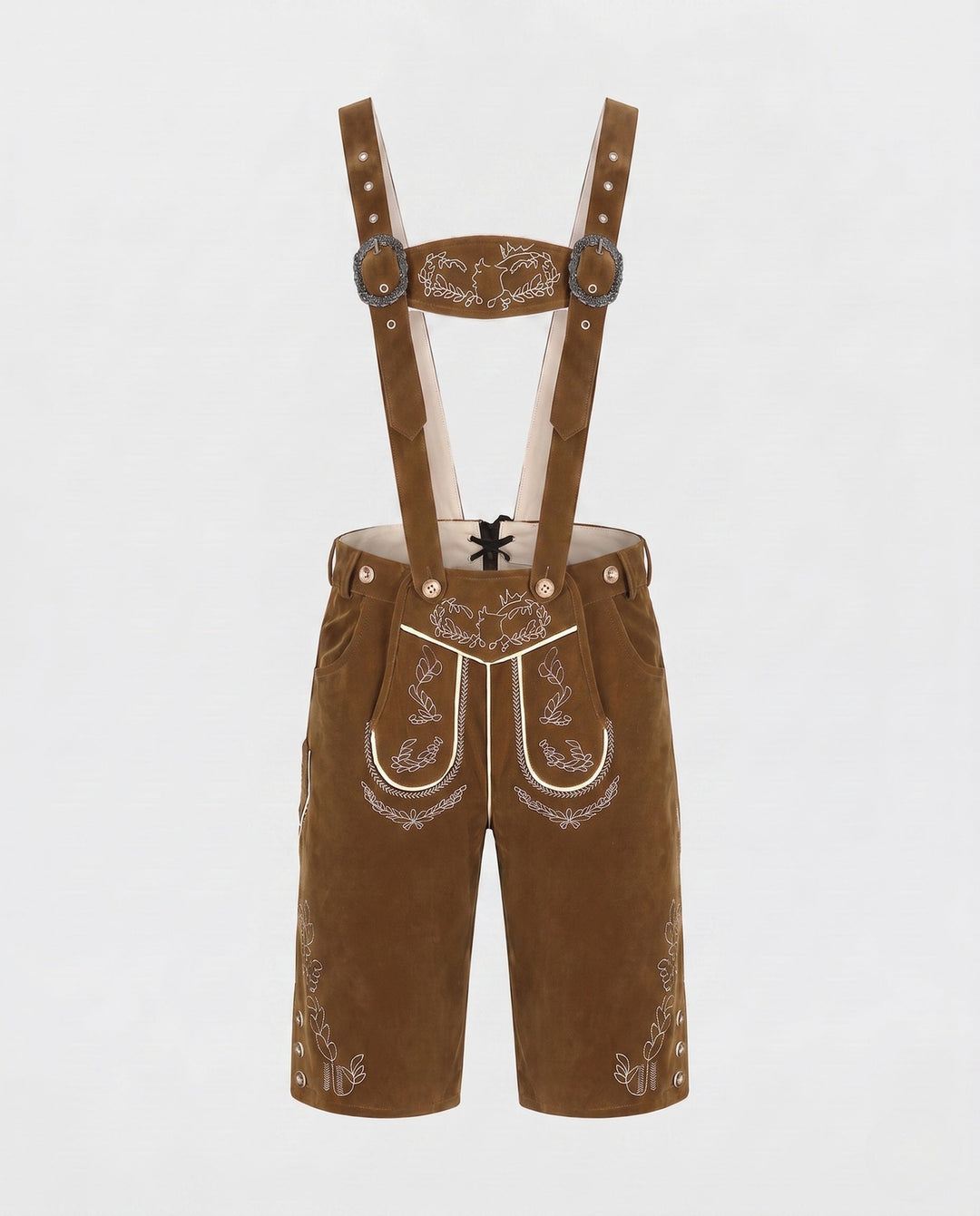 Damen Lederhose zum Oktoberfest im Trachten-Stil in Braun