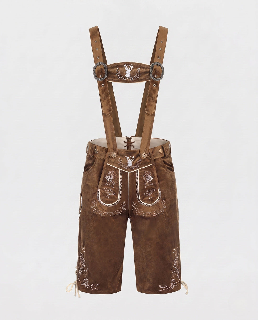 Damen Lederhose zum Oktoberfest im Trachten-Stil in Dunkelbraun