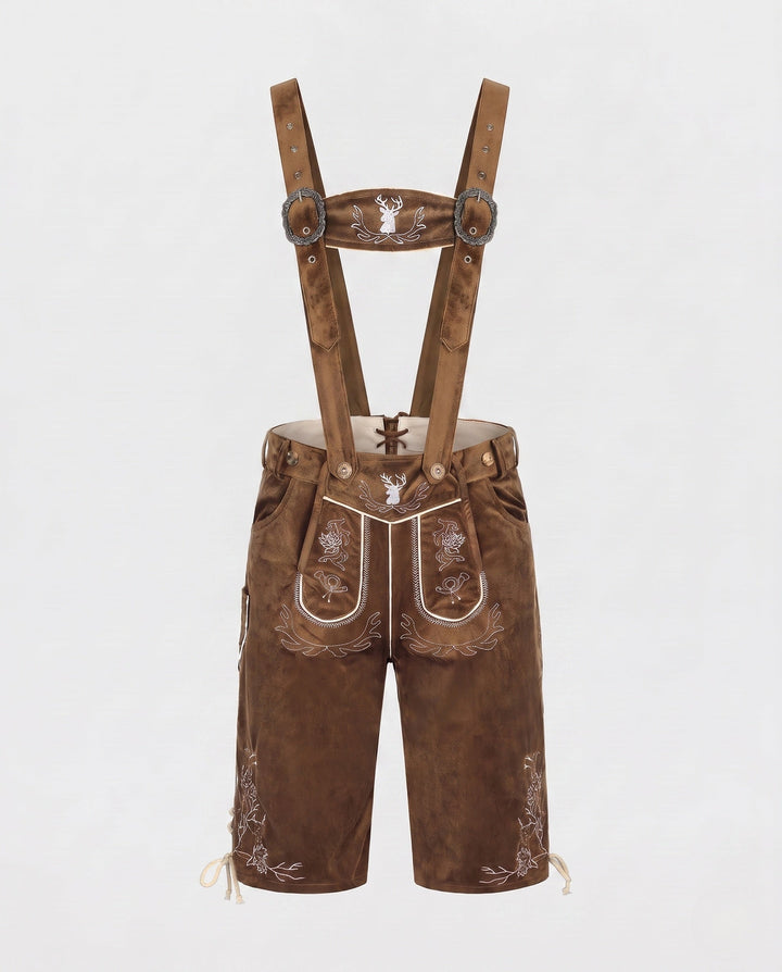 Damen Lederhose zum Oktoberfest im Trachten-Stil in Dunkelbraun