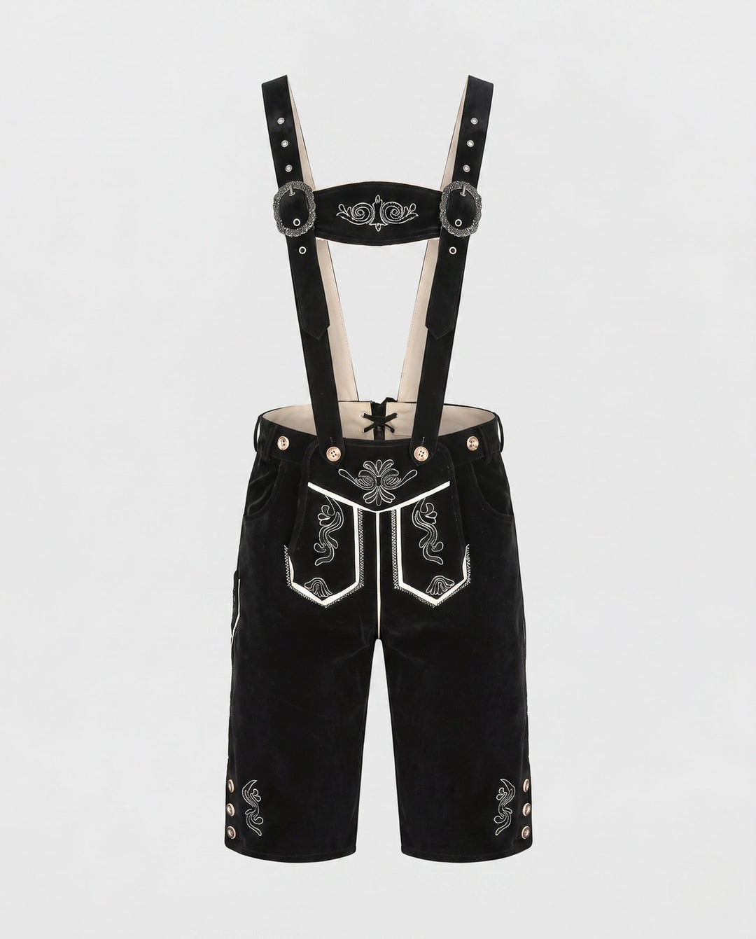 Damen Lederhose zum Oktoberfest im Trachten-Stil in Schwarz