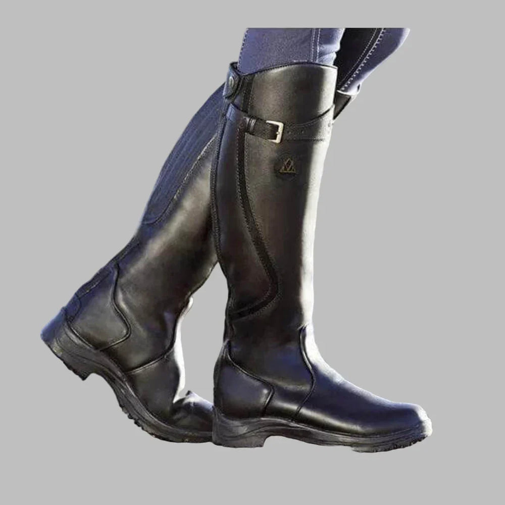 Damen Lederstiefel für Herbst Outfits in Schwarz