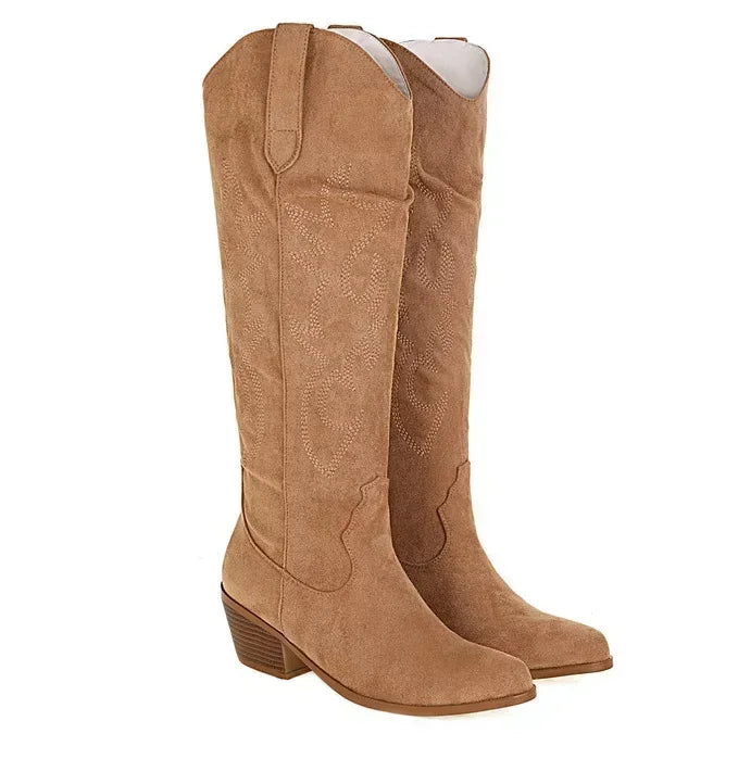 Damen Lederstiefel im Cowboy-Stil (4)