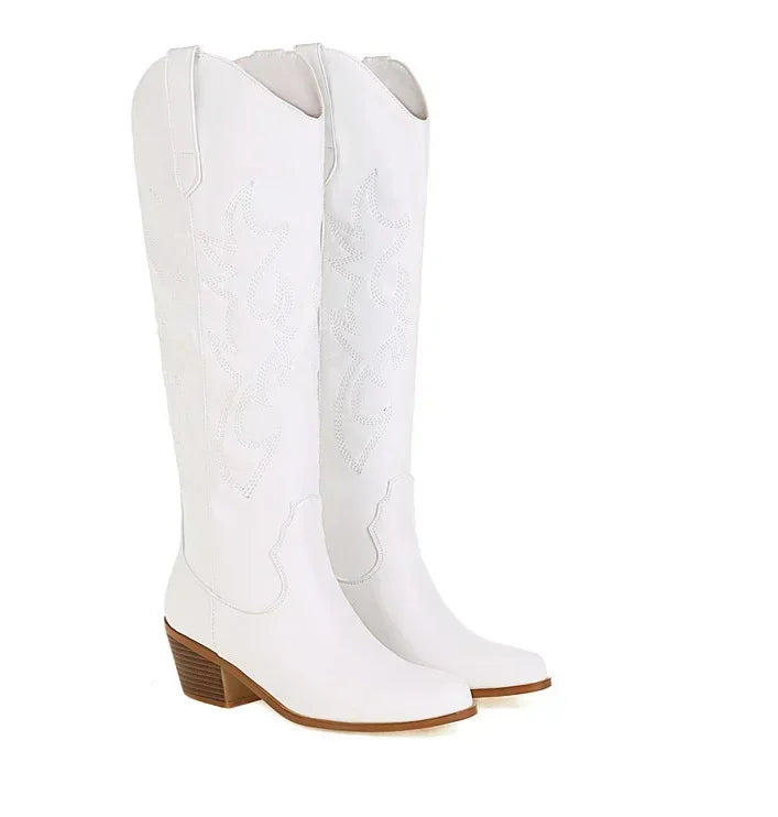 Damen Lederstiefel im Cowboy-Stil (6)