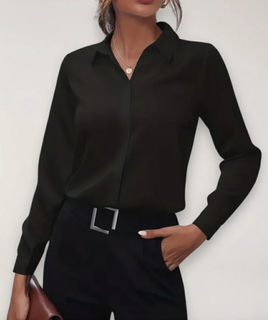 Damen Leichte Bluse für den Frühling in Schwarz