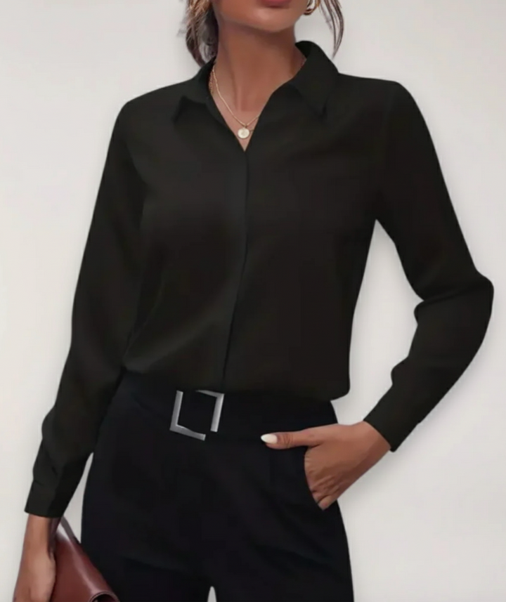 Damen Leichte Bluse für den Frühling in Schwarz