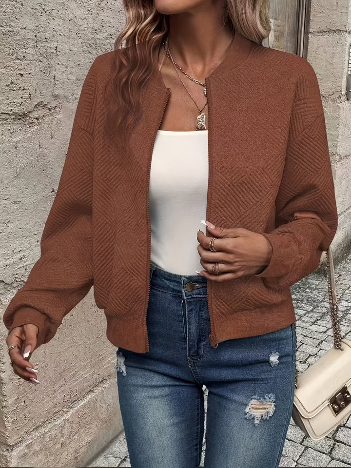 Damen Leichte Jacke für gemütliche Herbsttage in Dunkelbraun