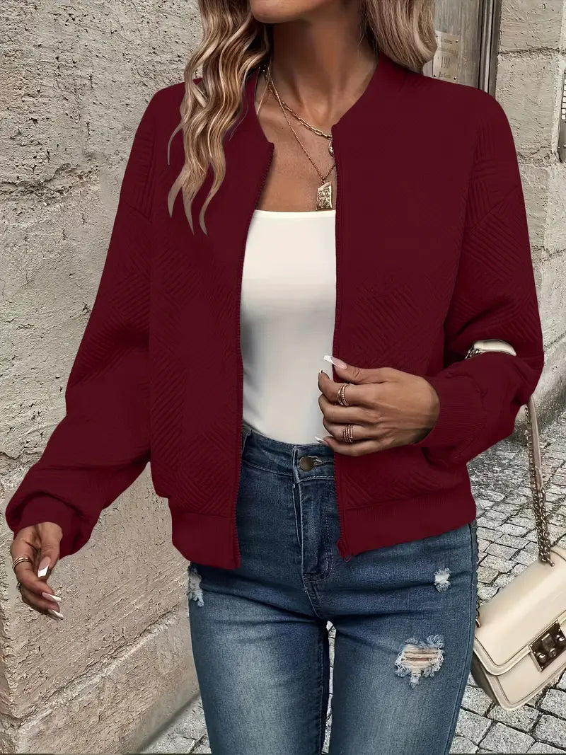 Damen Leichte Jacke für gemütliche Herbsttage in Dunkelrot