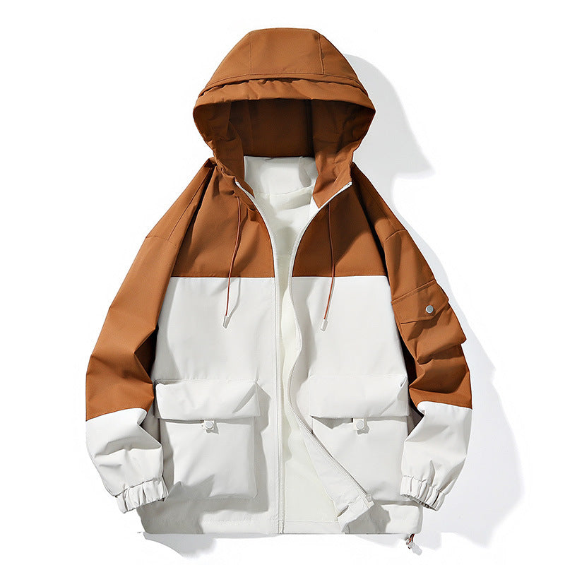 Damen Leichte Oversized Kapuzen-Jacke für Übergangswetter in Karamell