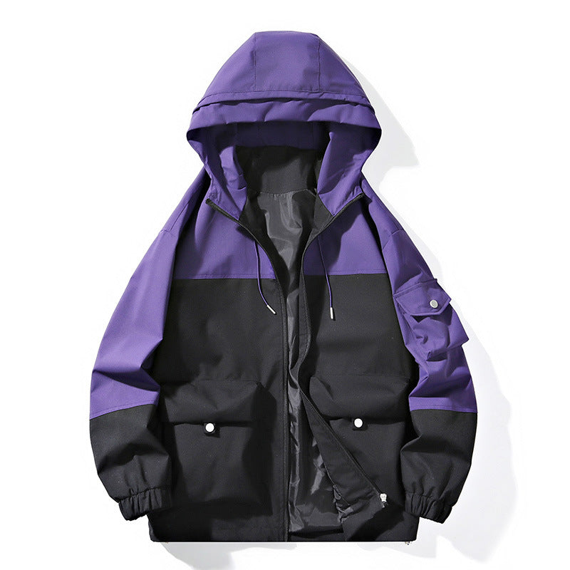 Damen Leichte Oversized Kapuzen-Jacke für Übergangswetter in Violett