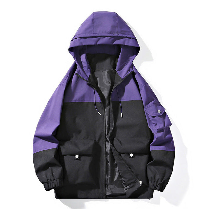 Damen Leichte Oversized Kapuzen-Jacke für Übergangswetter in Violett