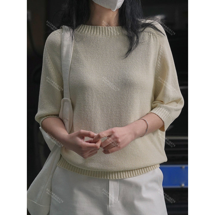 Damen leichte Strickjacke im Lagenlook in Creme