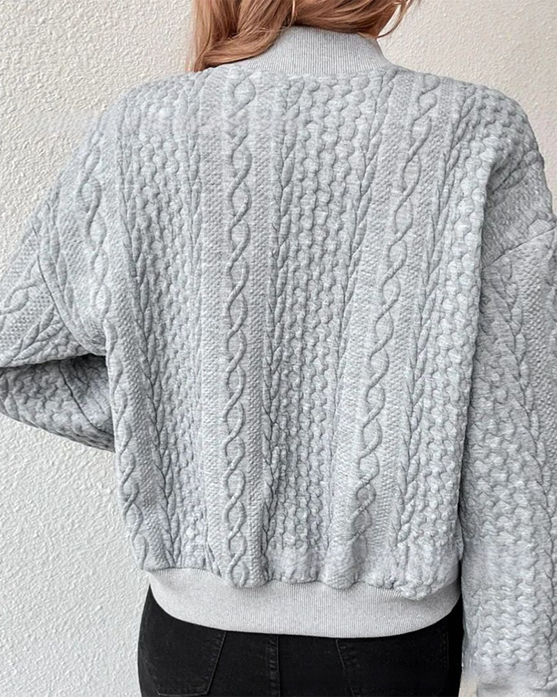 Damen leichte Strickjacke mit Muster für Alltag (6)