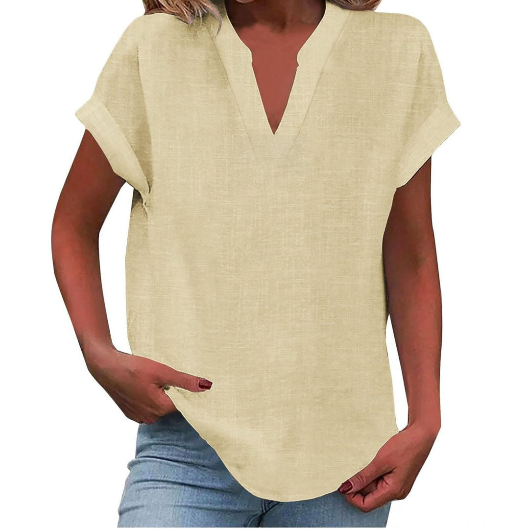 Damen Leinen Hemd Locker in Beige