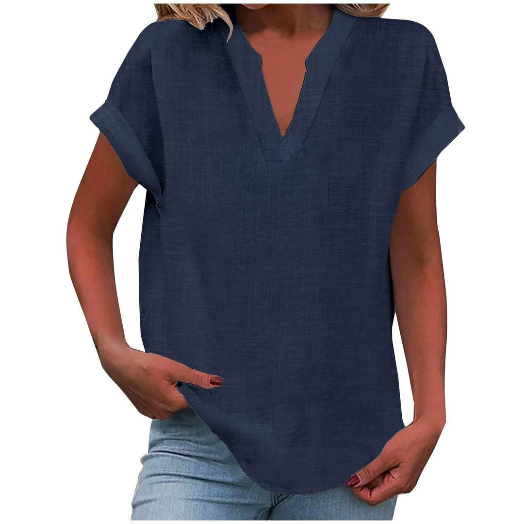 Damen Leinen Hemd Locker in Marineblau
