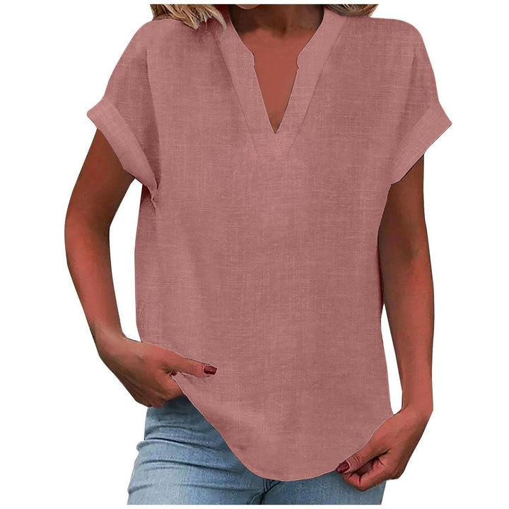 Damen Leinen Hemd Locker in Rosa