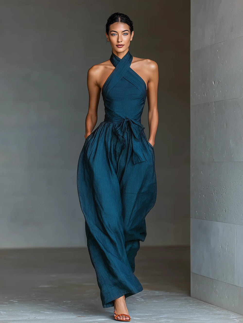 Damen Leinen Jumpsuit für elegante Anlässe (2)