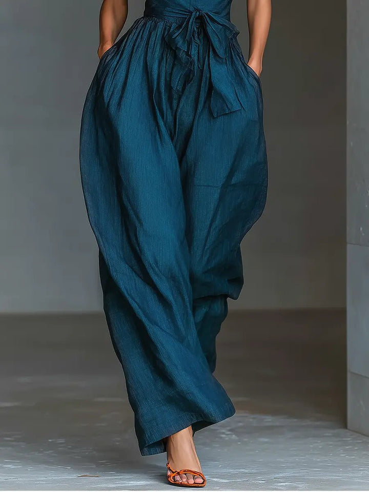 Damen Leinen Jumpsuit für elegante Anlässe (4)