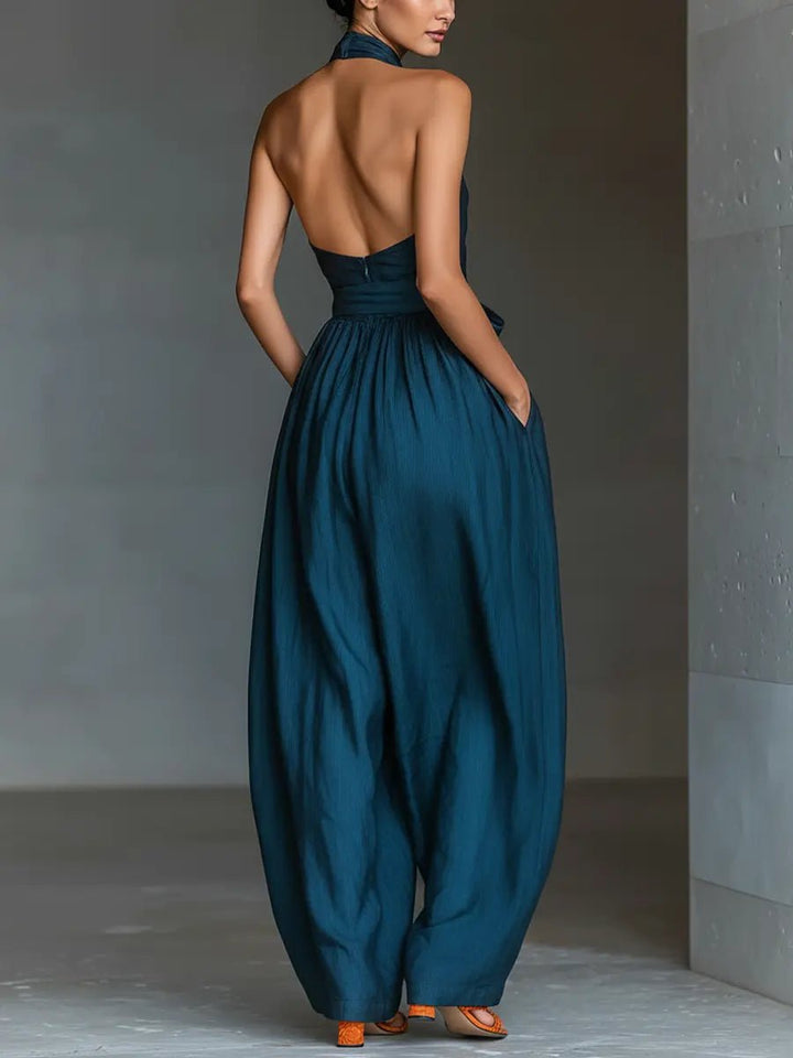 Damen Leinen Jumpsuit für elegante Anlässe (5)