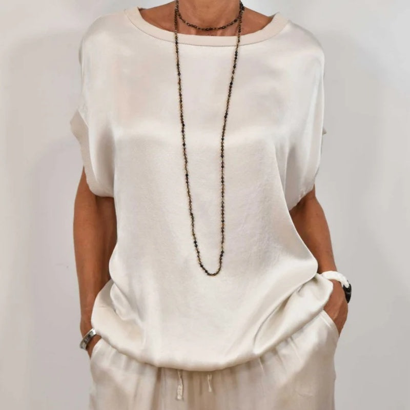 Damen Leinen Set mit Bluse und Hose (6)