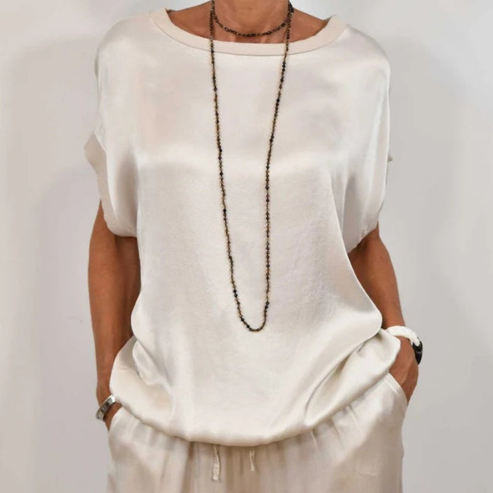 Damen Leinen Set mit Bluse und Hose (6)