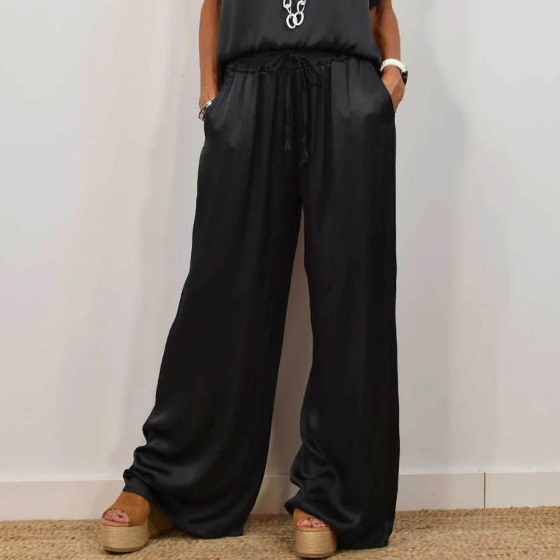 Damen Leinen Set mit Bluse und Hose (8)