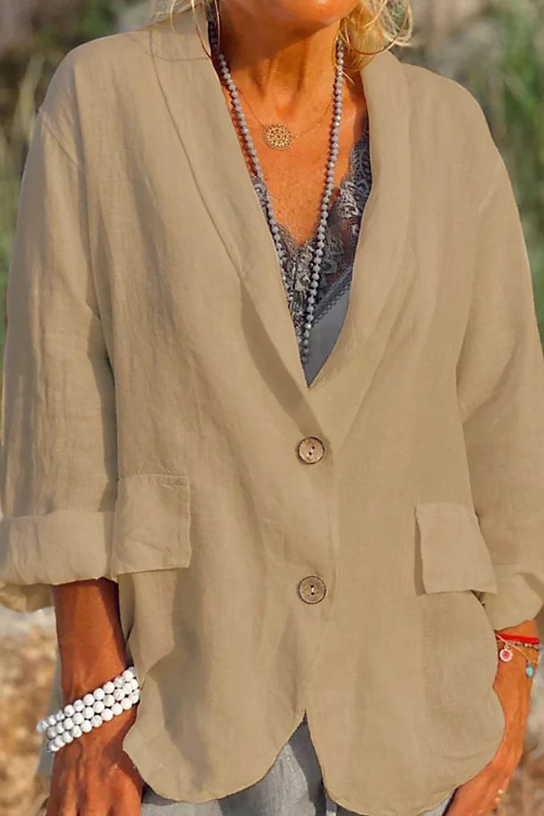Damen Leinen Sommerjacke zum Kombinieren (3)
