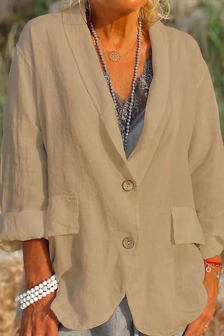 Damen Leinen Sommerjacke zum Kombinieren (3)