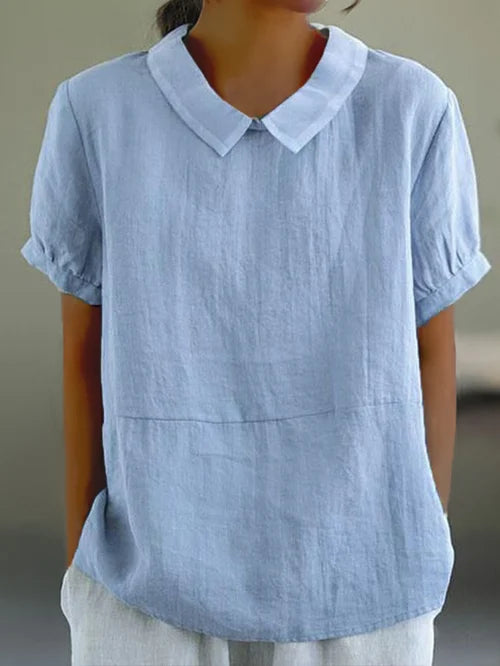 Damen Leinenbluse für den Alltag in Blau