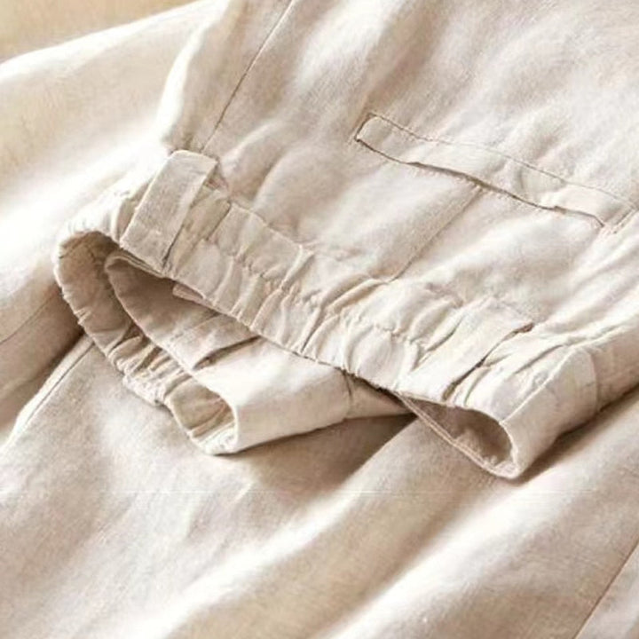 Damen Leinenhose im eleganten Weitbeinstil (6)