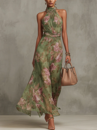 Ella | Damen Leinenkleid mit Blumenprint