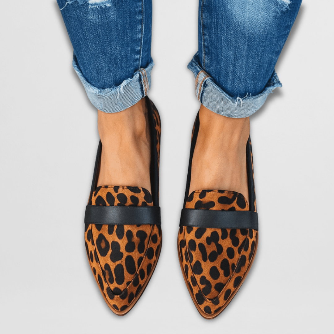 Damen Loafer elegant aus Wildleder in Leopard