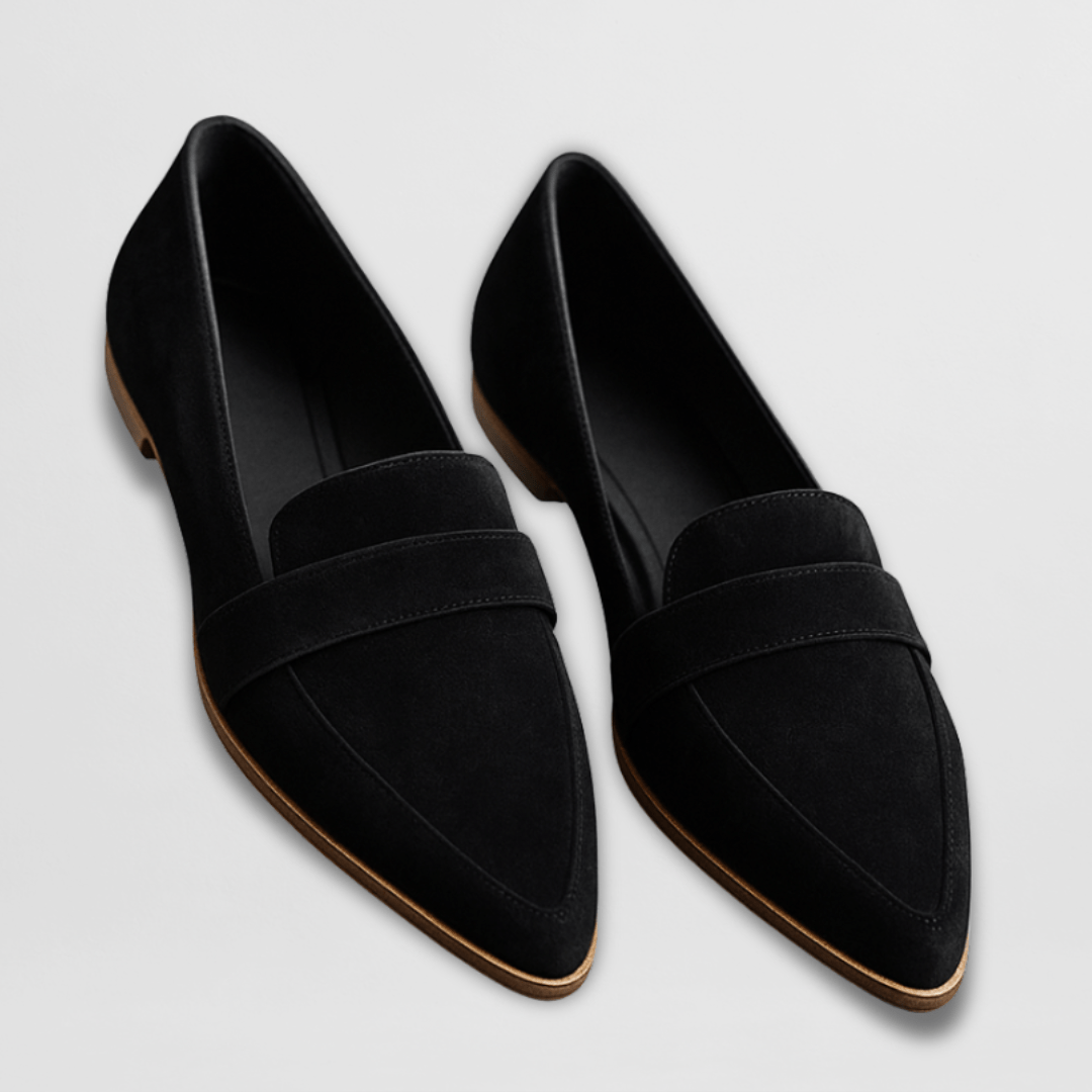 Damen Loafer elegant aus Wildleder in Schwarz