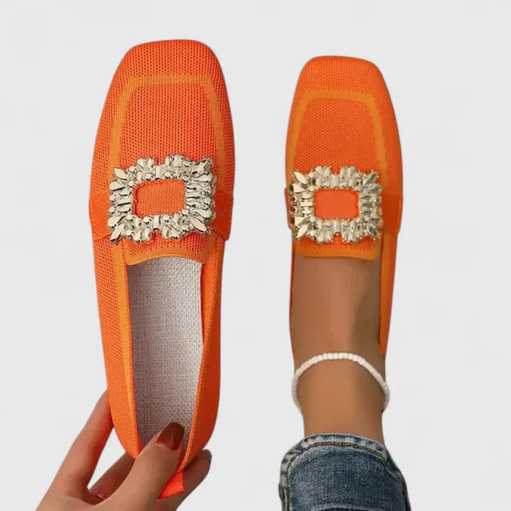 Damen Loafer im klassischen Stil in Orange