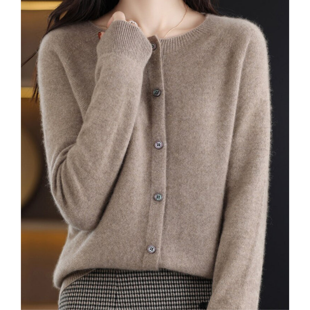Damen Lockerer Cardigan für Alltag und Freizeit in Braun