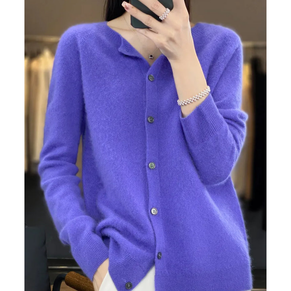 Damen Lockerer Cardigan für Alltag und Freizeit in Dunkelblau