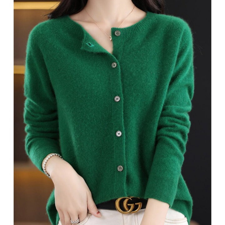Damen Lockerer Cardigan für Alltag und Freizeit in Dunkelgrün
