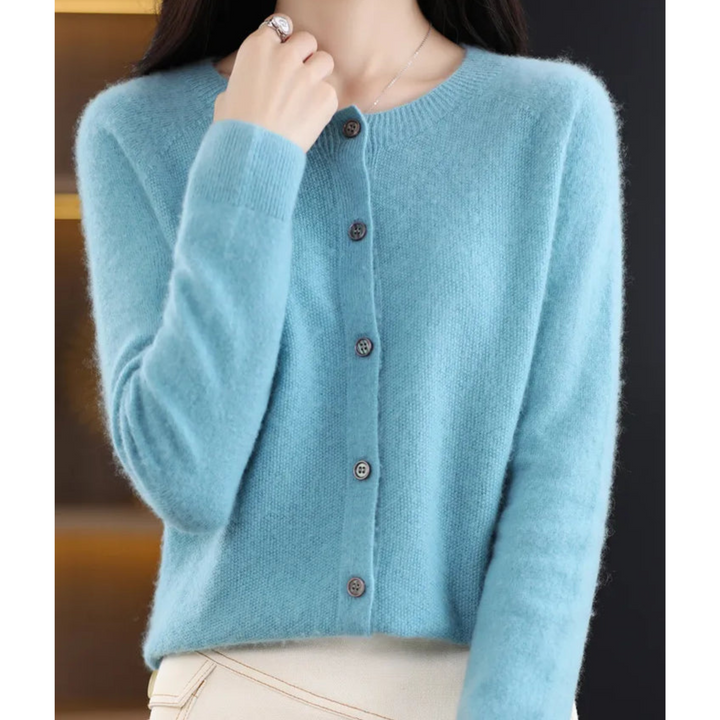 Damen Lockerer Cardigan für Alltag und Freizeit in Hellblau