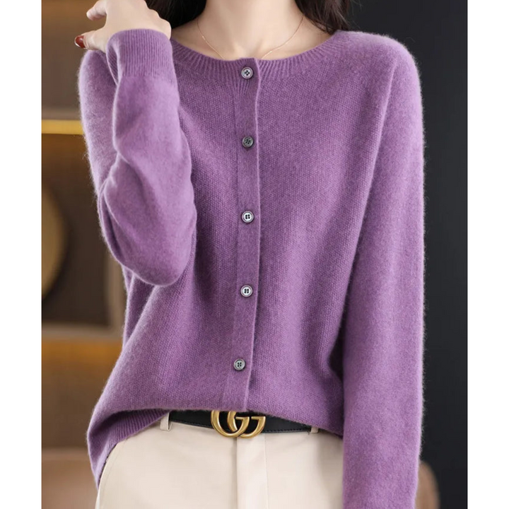 Damen Lockerer Cardigan für Alltag und Freizeit in Lila