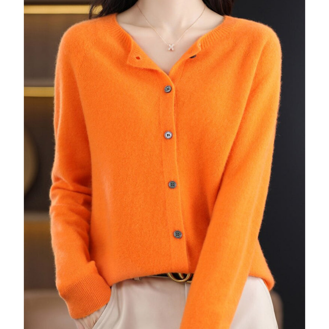 Damen Lockerer Cardigan für Alltag und Freizeit in Orange
