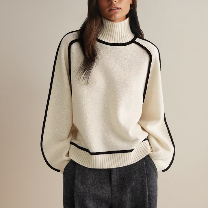 Damen Lockerer Pullover für Alltag und Freizeit in Weiß
