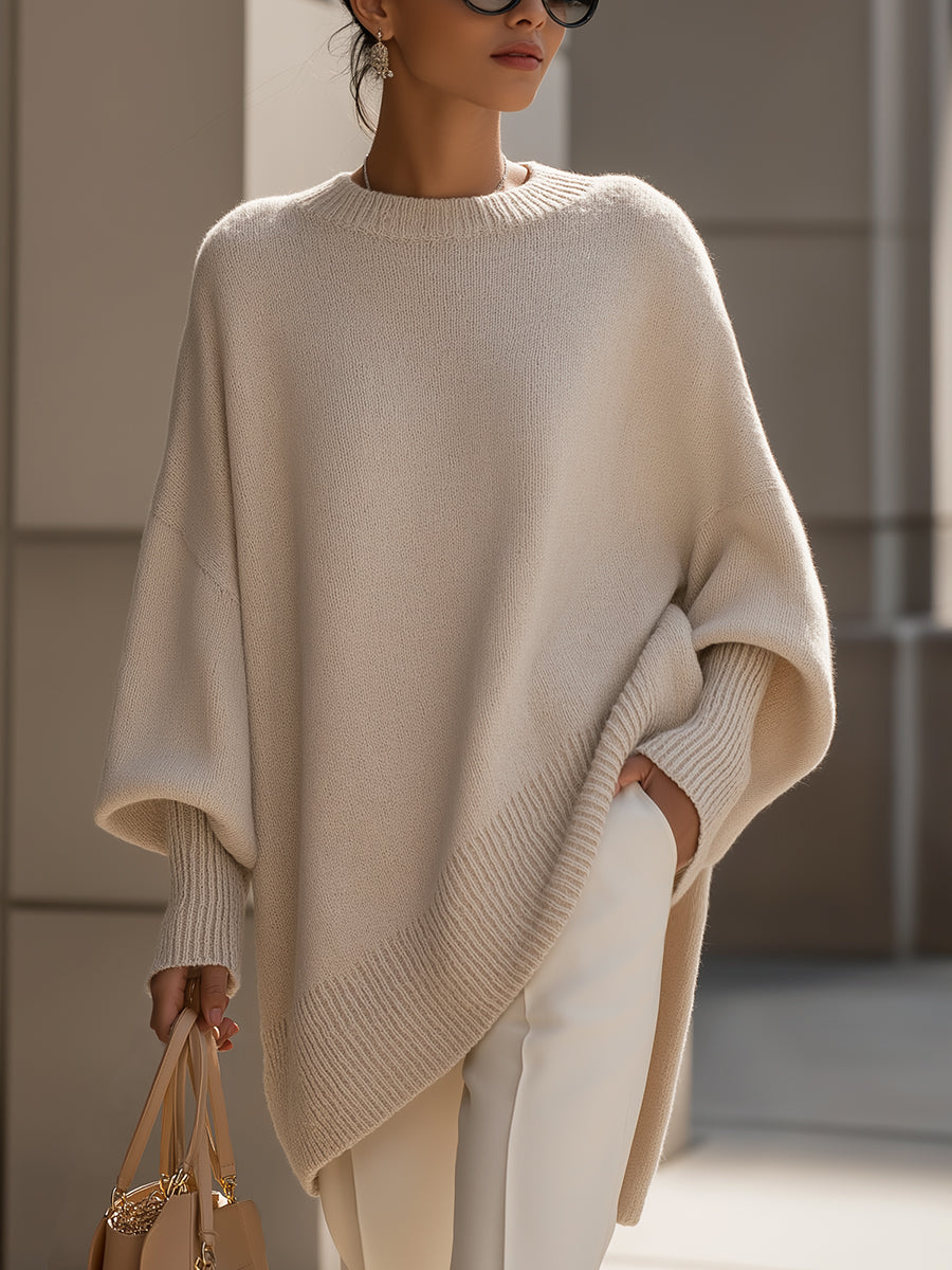 Damen Lockerer Pullover für den Alltag in Beige
