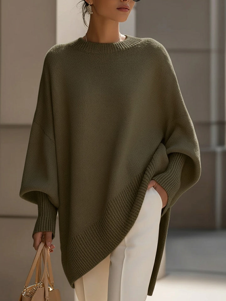Damen Lockerer Pullover für den Alltag in Olivgrün