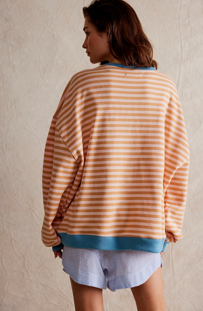 Damen Lockerer Streifenpullover für den Frühling (12)